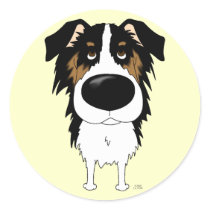 Aussies - Big Nose and Butt Round Sticker
