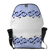 Austen Blues Ribbons & Flowers Rickshaw Mess rickshaw messenger bags