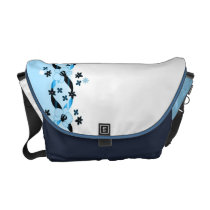 Austen Blues Ribbons & Flowers Rickshaw Messen rickshaw messenger bags