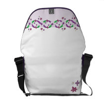 Austen Violet Ribbons & Flowers Rickshaw Messenger rickshaw messenger bags