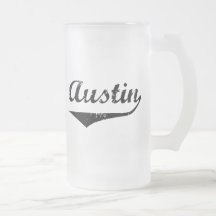 Austin black text coffee mug