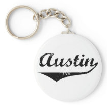 Austin black text key chains