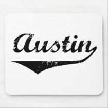 Austin black text mousepad