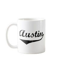 Austin black text mug
