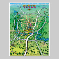 Austin Map postcards