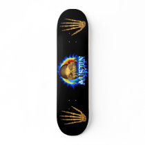 Austin skull blue fire Skatersollie skateboard