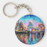 Austin Skyline at night cityscape Art gifts Key Chains