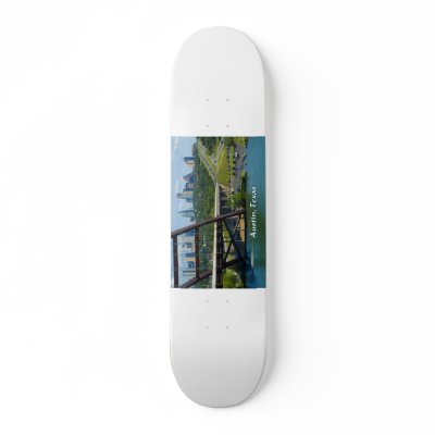 Austin, Texas & 360 Bridge Skateboard Deck by GlazeStudio
