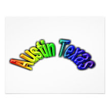 Austin Texas Popular Rainbow Design Custom Invites
