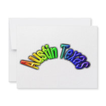 Austin Texas Popular Rainbow Design Custom Invites