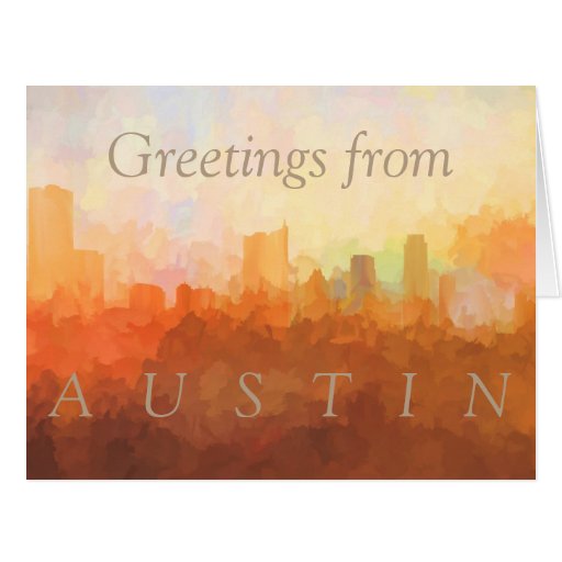 AUSTIN, TEXAS SKYLINEIn the CloudsGreeting Card Zazzle