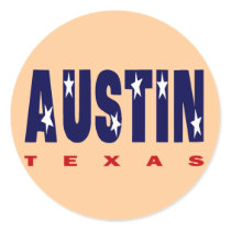AUSTIN, TEXAS ROUND STICKERS