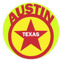 AUSTIN, TEXAS ROUND STICKERS