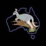 Australia and Kangaroo Embroidered Polo Shirt