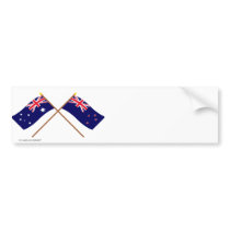 Australia and New Zealand Crossed Flags Bumper Stickers