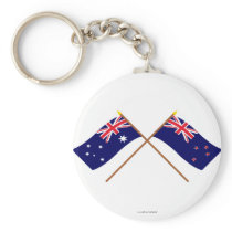 Australia and New Zealand Crossed Flags Key Chain
