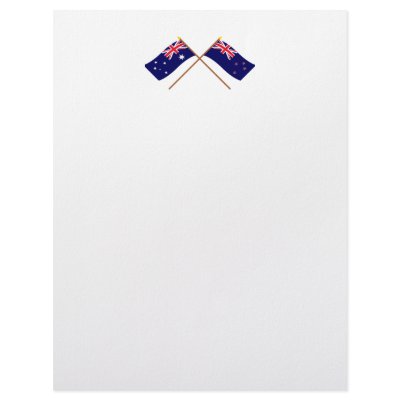 Australia and New Zealand Crossed Flags Customized Letterhead by Vexillophile