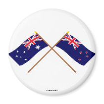 Australia and New Zealand Crossed Flags Magnets