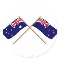 Australia and New Zealand Crossed Flags Stickers