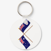Australia and Tasmania Crossed Flags keychains