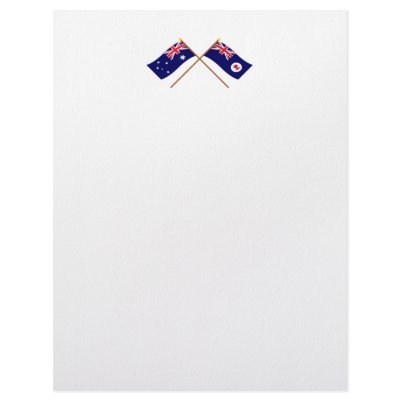 Australia and Tasmania Crossed Flags Customized Letterhead by Vexillophile