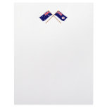 Australia and Tasmania Crossed Flags Customized Letterhead