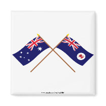 Australia and Tasmania Crossed Flags magnets