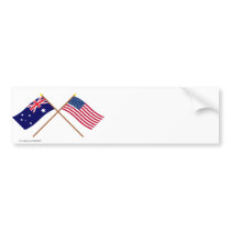 Australia and United States Crossed Flags Bumper Sticker
