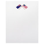 Australia and United States Crossed Flags Letterhead Template