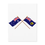 Australia and Western Australia Crossed Flags Post Card