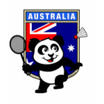 This cute panda loves to play badminton! Panda holds a badminton raquet and is ready to hit the shuttle! A cute design for Australian badminton players or anyone that supports the Australian badminton team!