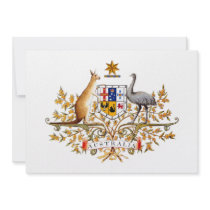Australia Coat of Arms Personalized Invitations