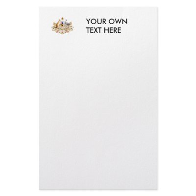 Australia Coat of Arms Stationery Paper by flagshirts