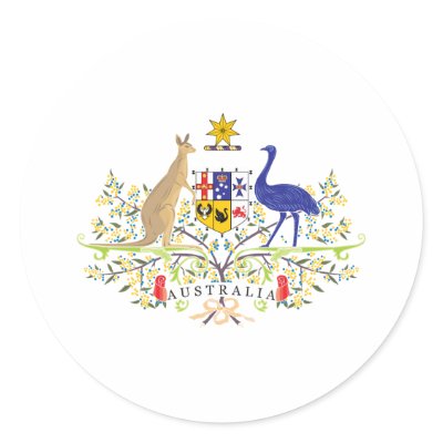 Australia Coat Of Arms Round Stickers by teyes143