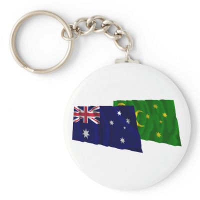 Australia & Cocos Islands Waving Flags Key Chain by Vexillophile