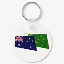 Australia & Cocos Islands Waving Flags keychains by Vexillophile Australia & Cocos Islands Waving Flags keychains
