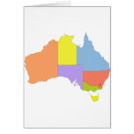Australia Color Map, Australia Greeting Cards
