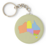 Australia Color Map, Australia Key Chains
