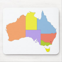 Australia Color Map, Australia mousepads