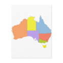 Australia Color Map, Australia postcards
