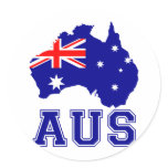 Australia Continent Round Sticker