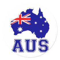 Australia Continent Round Sticker
