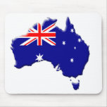 Australia country shape with flag mouse mat
