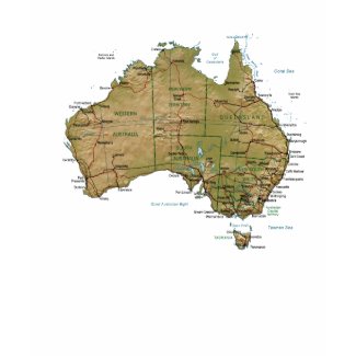 Australia Flag and Map T-Shirt shirt