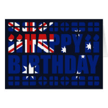 Australia Flag Birthday Card