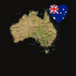 Australia Flag Heart Map Fitted AA T-Shirt