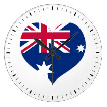 Australia Flag Heart Cutout Wall Clock