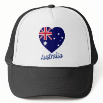 Australia Flag Heart hats by Vexillophile Australia Flag Heart hats