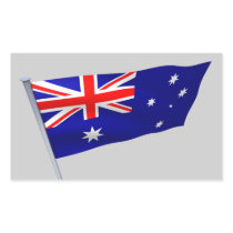 Australia flag in the wind rectangle stickers