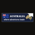 Australia Flag Map Text Bumper Sticker